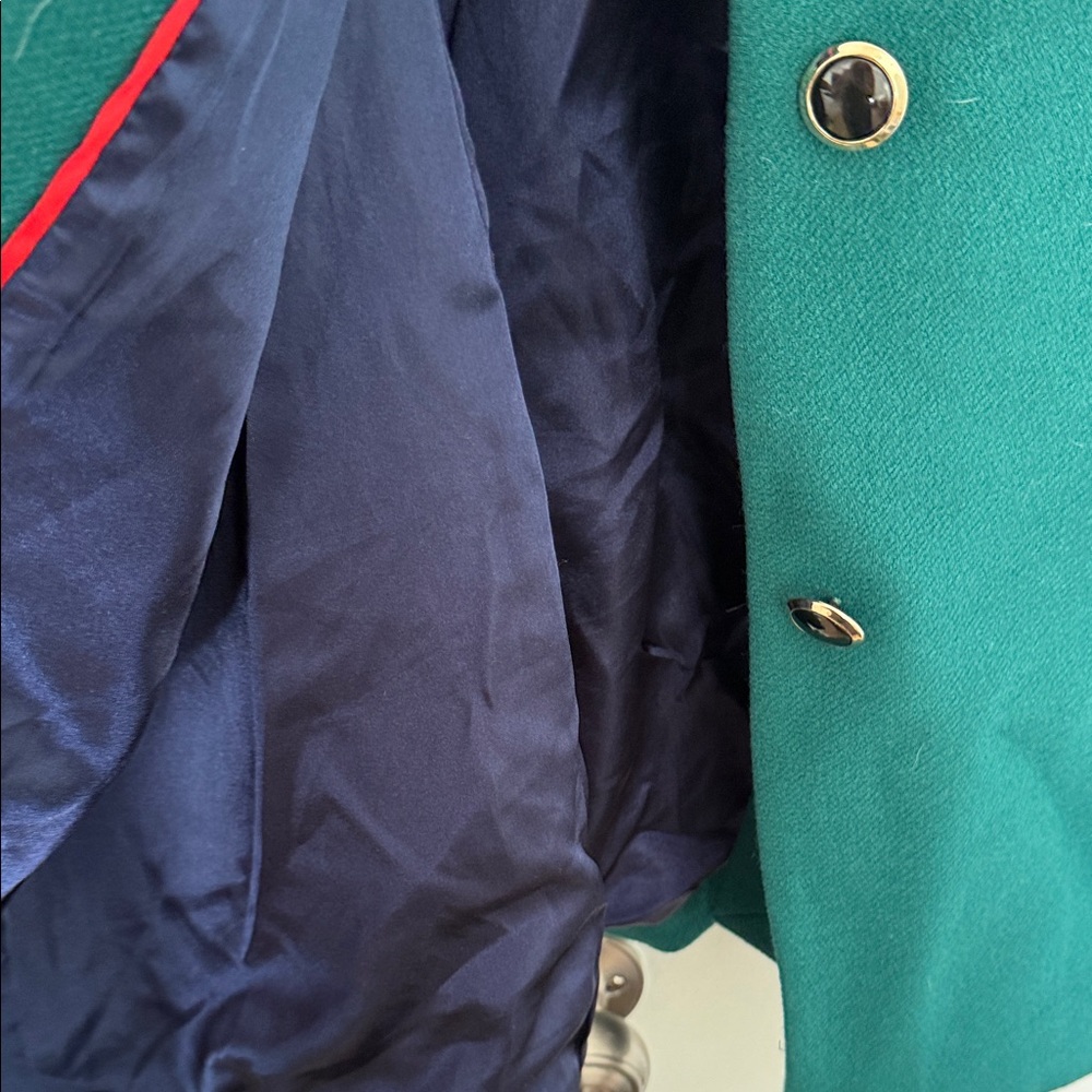 J. Crew Teal and Black Trench Coat - Picture 10 of 12